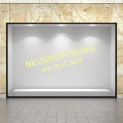 Neueröffnung Aufkleber mit Wunschdatum